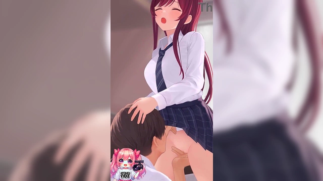 Redheaded College Anime Babe Fingers Then Gets X-Ray Cumed Inside Standing Up