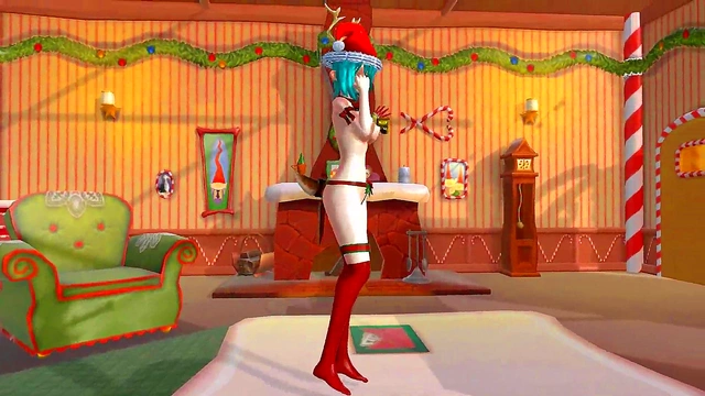 Cute Miku Gives Hot Christmas Blowjob & Toy Play In R18 Hentai Fun