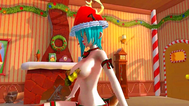 Cute Miku Gives Hot Christmas Blowjob & Toy Play In R18 Hentai Fun