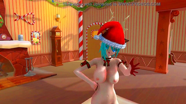 Cute Miku Gives Hot Christmas Blowjob & Toy Play In R18 Hentai Fun