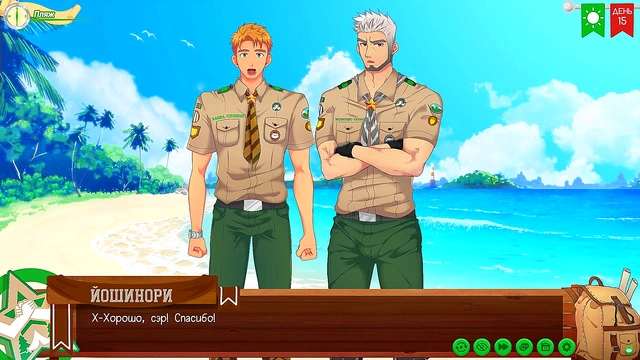 Russian Voiced Anime Game – Taiga's Sexy Trunks Heat Up The Friends Camp Yaoi Adventure