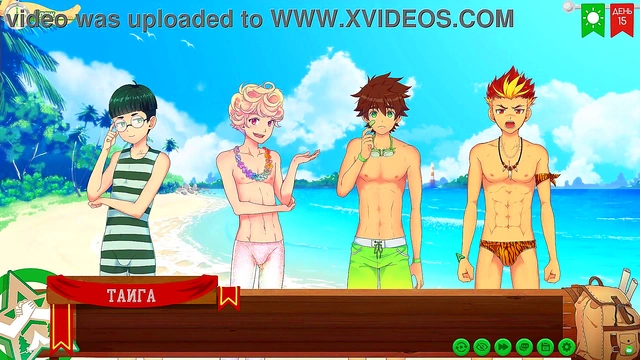 Russian Voiced Anime Game – Taiga's Sexy Trunks Heat Up The Friends Camp Yaoi Adventure