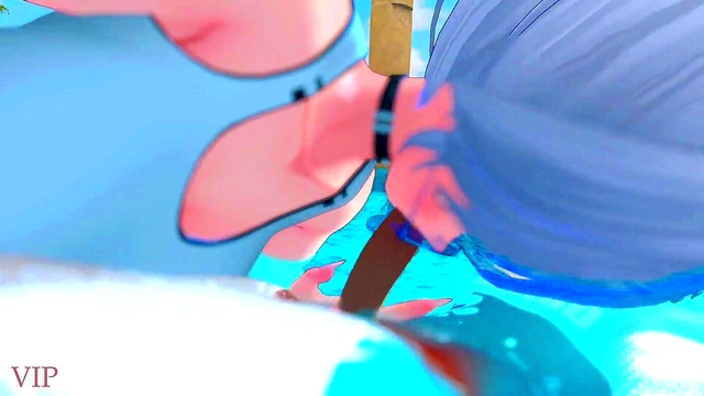 Sexy Korean MILF Gives Handjob To Cute Femboy At The Pool For A Fun Time