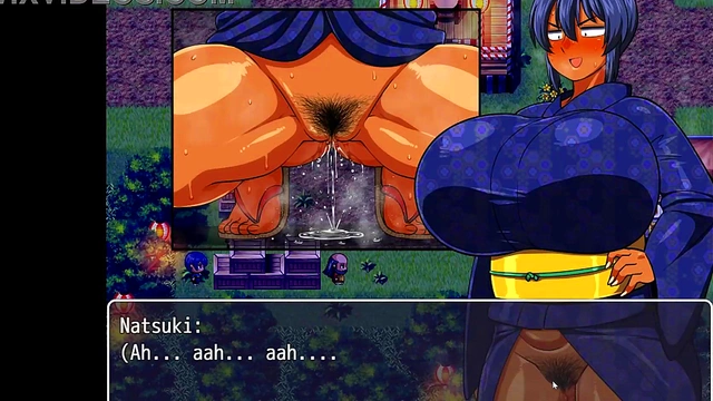 Tanned Busty Natsuki Pees Wet Her Pussy for Huge Creampie Orgasm