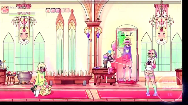 Busty Elf Max Takes On Busty Anime Action In EroGame Adventure