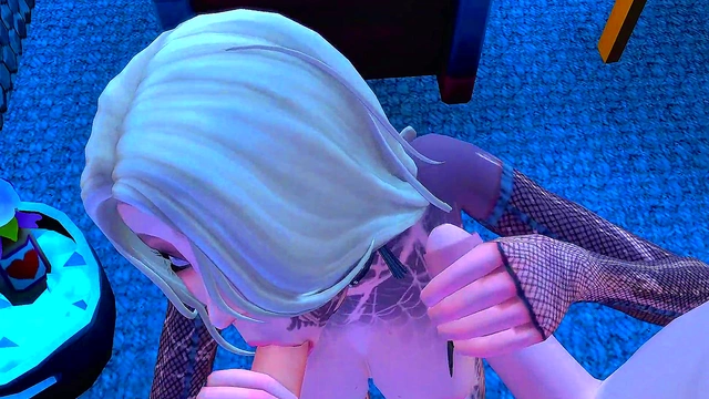 Perverted Sims Anime Futanari Couple Threesome With Asshole Stripper