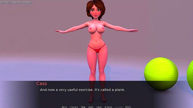Sensual Mature Milf Teaches Naked Yoga & Gets Cum Covered in 3D Hentai Game
