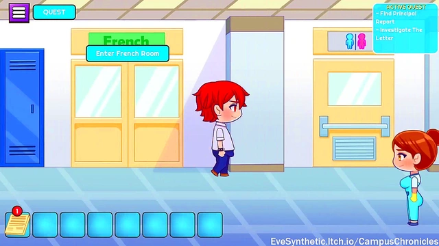 Cute Anime Chick Gets naughty in Campus Restroom Scene