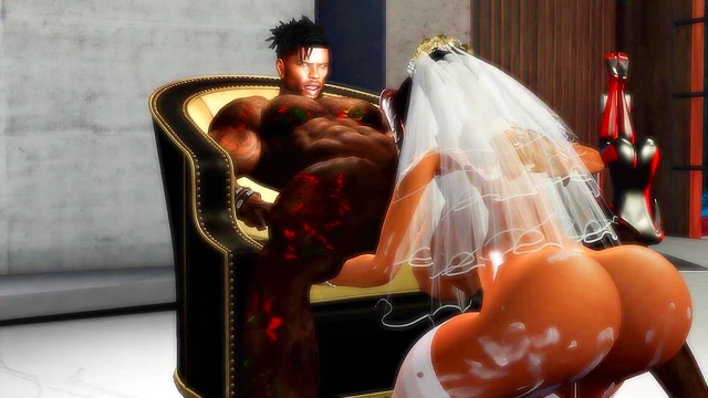 Hot Interracial Anime Bride Enjoys Big Black Dick Hard-Core Action