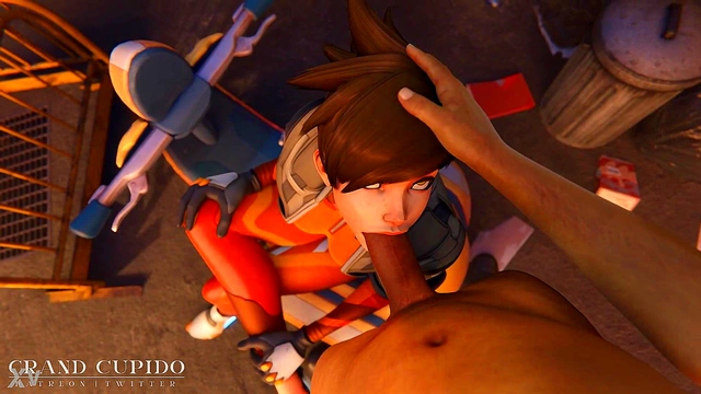 Tracer Gives Intense Overwatch Anime Blowjob With Big Tits & Deep Throat