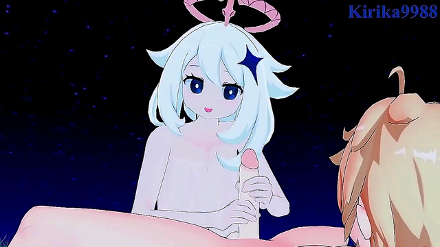 Intense 3D Hentai Sex With Paimon and Lumine from Genshin Impact