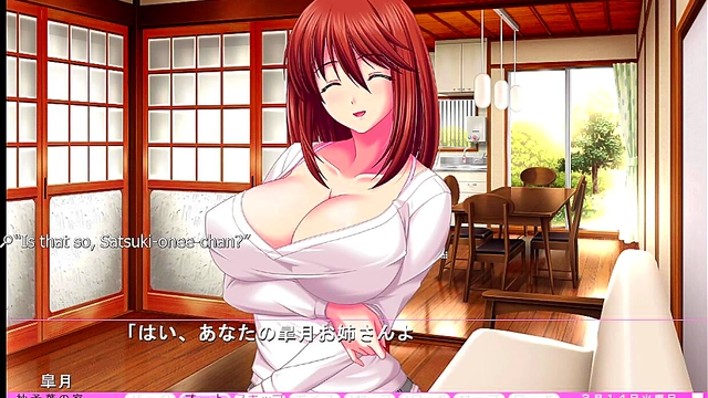 Big-Titted Eroge Heroine Gives Sensual Footjob in Bathroom Scene