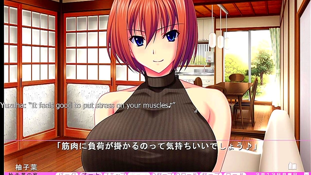 Big-Titted Eroge Heroine Gives Sensual Footjob in Bathroom Scene