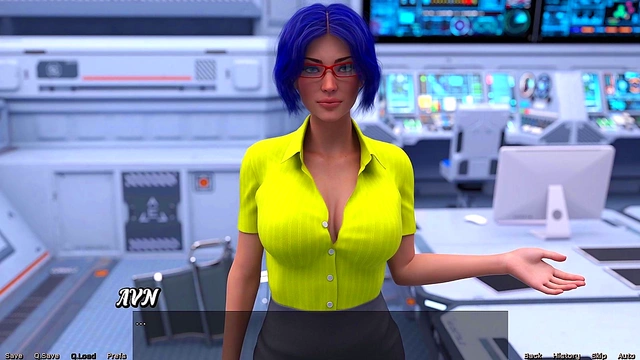 Blue-Haired Busty MILF Craves Attention In Spacy Hentai Adventure