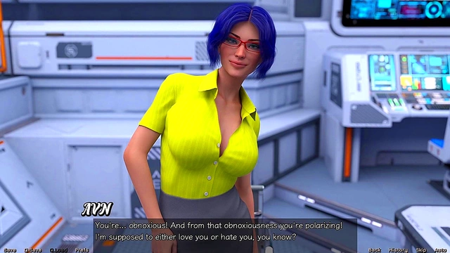 Blue-Haired Busty MILF Craves Attention In Spacy Hentai Adventure