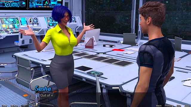 Blue-Haired Busty MILF Craves Attention In Spacy Hentai Adventure