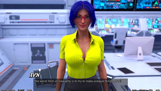 Blue-Haired Busty MILF Craves Attention In Spacy Hentai Adventure