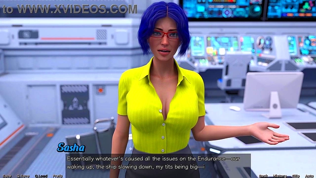 Blue-Haired Busty MILF Craves Attention In Spacy Hentai Adventure