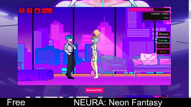 Cute Anime Protagonist Enjoys Erotic Role-Playing Adventure In NEURA Neon Fantasy