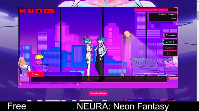 Cute Anime Protagonist Enjoys Erotic Role-Playing Adventure In NEURA Neon Fantasy
