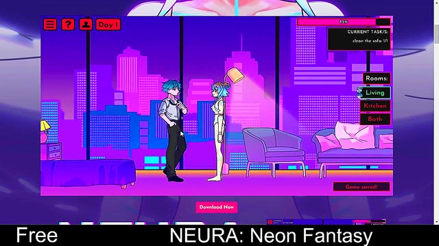 Cute Anime Protagonist Enjoys Erotic Role-Playing Adventure In NEURA Neon Fantasy