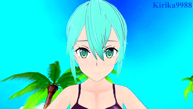 Asuna & Sinon Engage in Intense 3D Anime Sex with Big Boobs & Creampie Finish