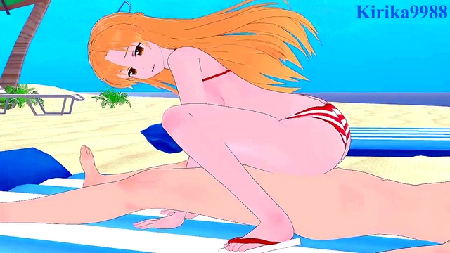 Asuna & Sinon Engage in Intense 3D Anime Sex with Big Boobs & Creampie Finish