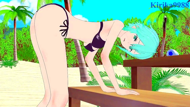 Asuna & Sinon Engage in Intense 3D Anime Sex with Big Boobs & Creampie Finish