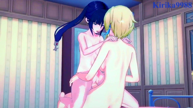 Intense Lesbian Play & Futanari Sex With Lumine, Keqing, and Mona - Genshin Impact Hentai