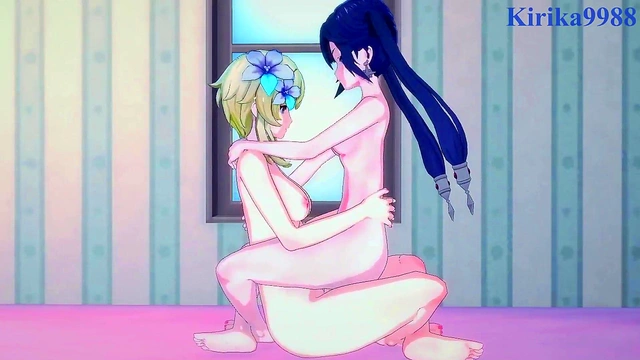 Intense Lesbian Play & Futanari Sex With Lumine, Keqing, and Mona - Genshin Impact Hentai