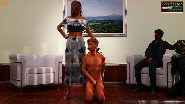 College Student Bound And Dominated By Headmaster And His Busty Wife In BDSM 3D Hentai Game