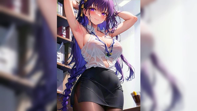 Innocent Wife Learns Her Lesson With Busty 3D Anime Masturbation At The Office