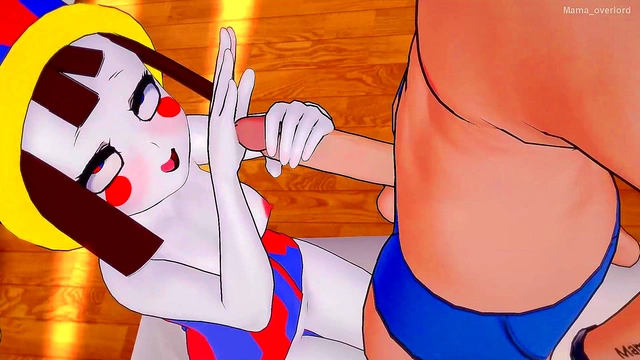 Pomni Drops Towel for Intense 3D Hentai Blowjob & Jester Sex Fest