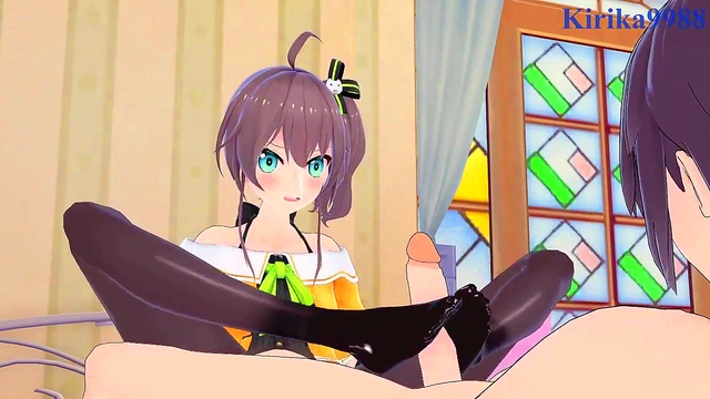 Hololive VTubers Sakamata Chloe & Natsuiro Matsuri Intense 3D Anime Sex Session