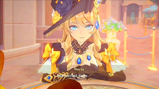 Navia Rides Aether's Dick Hard In Anime Hentai Action