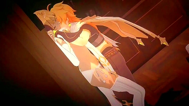 Navia Rides Aether's Dick Hard In Anime Hentai Action