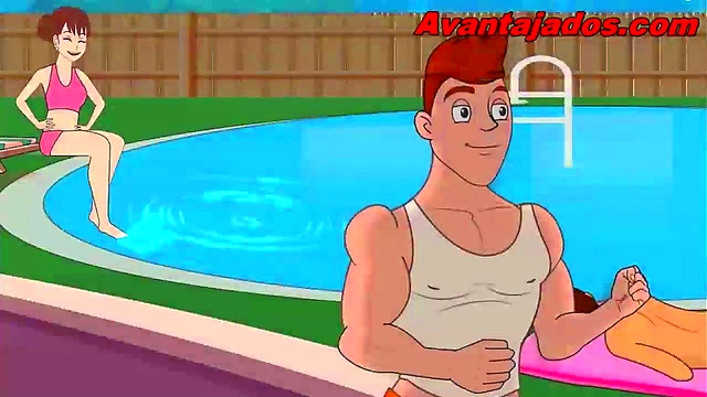 Big-Bellied Personal Trainer and His Friend Get Naughty in Gay Anime Action