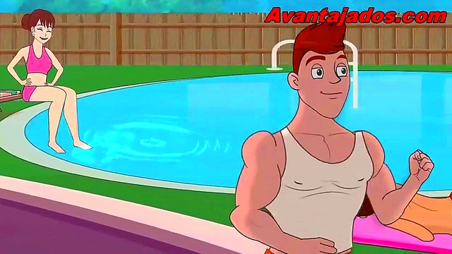 Big-Bellied Personal Trainer and His Friend Get Naughty in Gay Anime Action