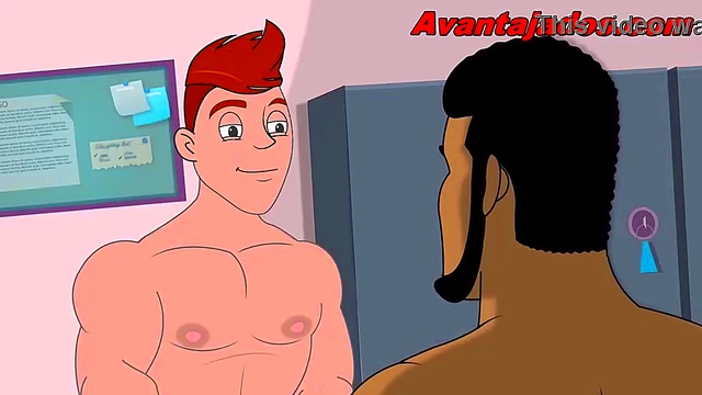 Big-Bellied Personal Trainer and His Friend Get Naughty in Gay Anime Action