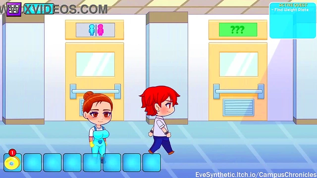 Cute Anime Chick Gets Sexy in Gym for Erotic Campus Chronicles Scene