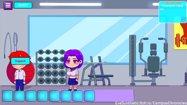 Cute Anime Chick Gets Sexy in Gym for Erotic Campus Chronicles Scene