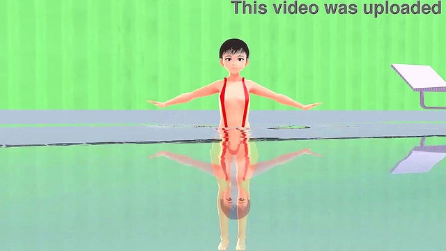 Anime Girl in Tiny Bikini Shows Nipples While Swimming Seductively