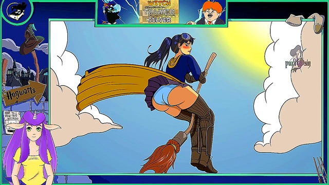 Sexy Anime Witch Trains Her Hot Brunette Body In Steamy Hentai Action