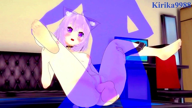 Hololive VTubers Inugami Korone & Nekomata Okayu Enjoy Intense 3D Hentai Sex Session