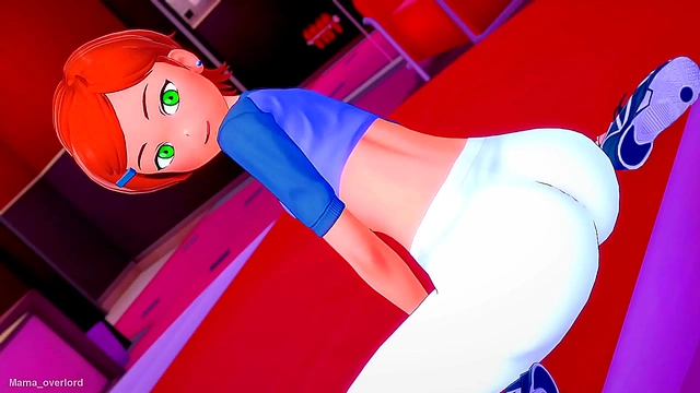 Gwen Tennyson Plays with Big Dick Ending in Wild Cartoon Blowjob & Boobjob Fun