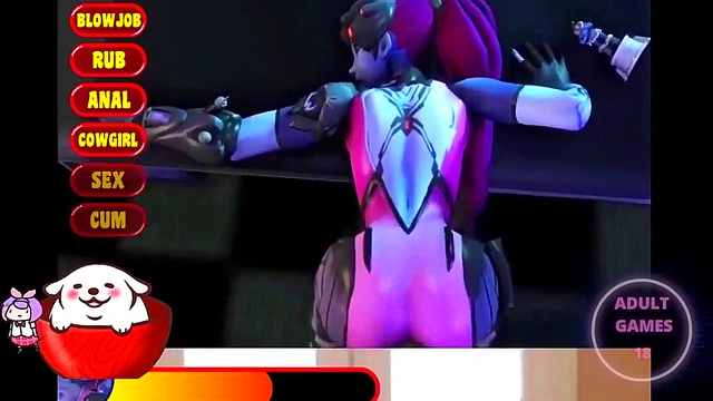 Busty Widowmaker Gets Fully Fucked in Animated Hentai Game Action