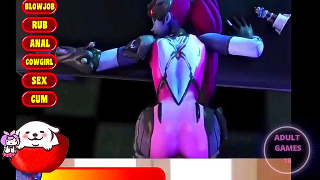 Busty Widowmaker Gets Fully Fucked in Animated Hentai Game Action