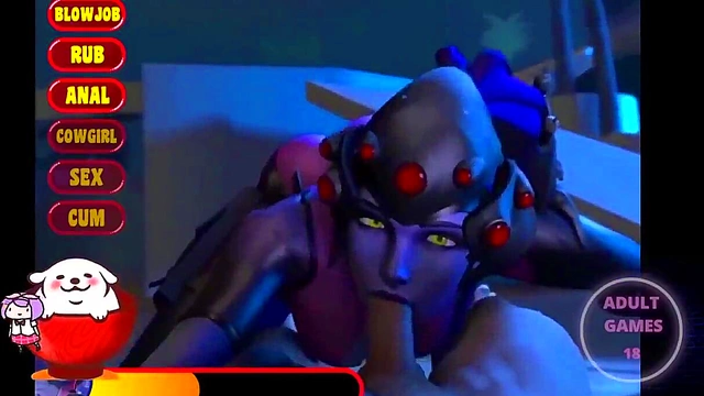 Busty Widowmaker Gets Fully Fucked in Animated Hentai Game Action