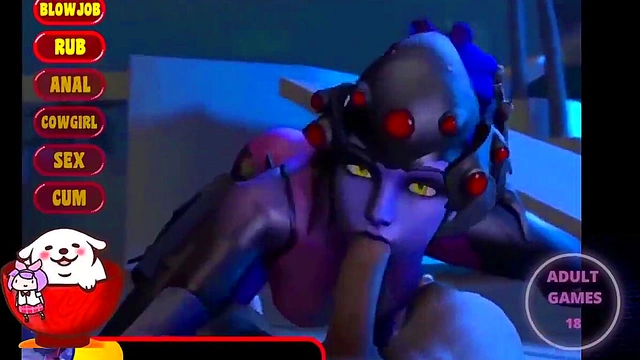 Busty Widowmaker Gets Fully Fucked in Animated Hentai Game Action