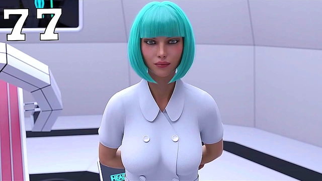 Hot Busty Doctor Treats Patient With Blowjob And Giant Tits Creampie In Space Game